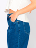 Calça Jeans Wide Leg Costura no Bolso