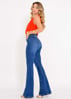 CALÇA FLARE JEANS CINTURA ALTA